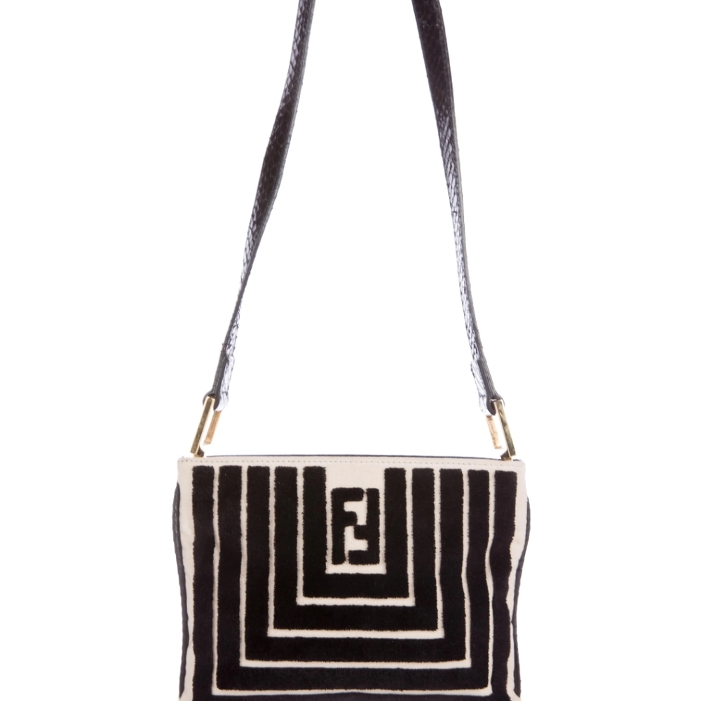 Rare Vintage Fendi Applique Shoulder Bag
